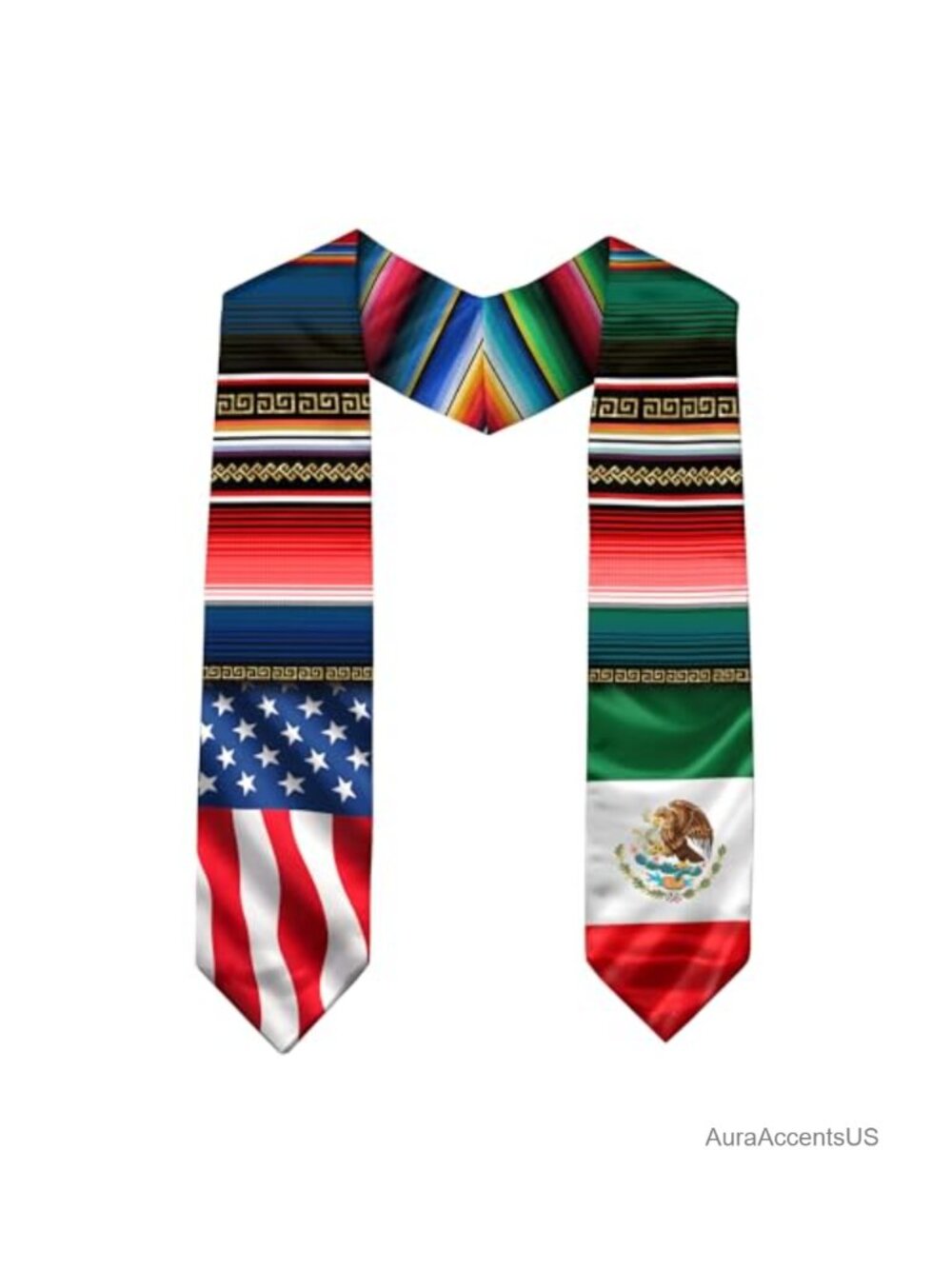 Mexican American Grad Stole 2026 Polyester Sash